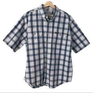 Carhartt Button Down Short Sleeve Shirt Mens Size Large Plaid Relaxed